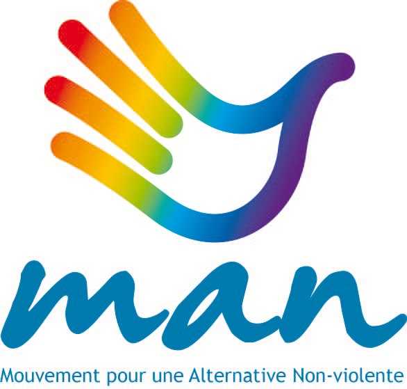 The Mouvement pour une alternative non-violente is a rainbow coloured dove