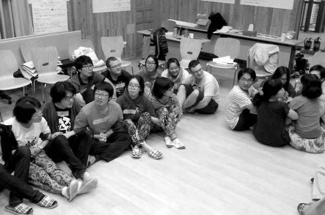 Activists in Korea take part in nonviolent direct action training